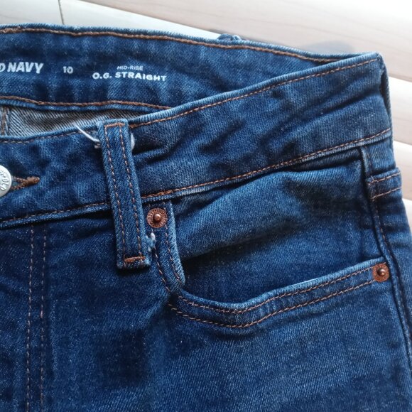 OLD NAVY mid rise OG straight ankle jeans in Faded Dark Wash (sz10) - Picture 12 of 12